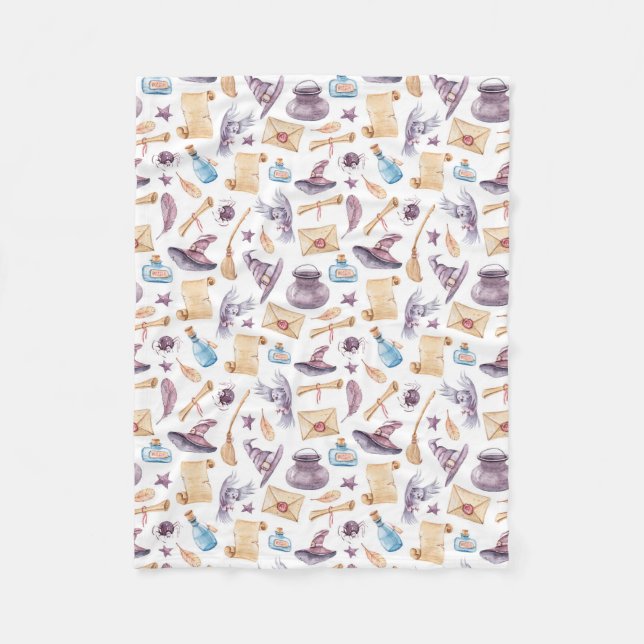 Couverture Polaire Kit école de sorcière Aquarelle Motif polaire (Devant)