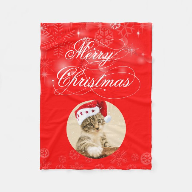 Couverture Polaire Kitten Avec Casquette Rouge (Devant)