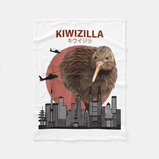 Couverture Polaire Kiwizilla Funny Kiwi _ New Zealand Bird Lovers Gif (Devant)