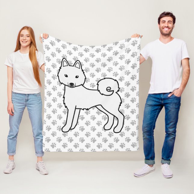 Couverture Polaire Klee Kai Alaskan Blanc Chien Mignon & Pattes (En situation)