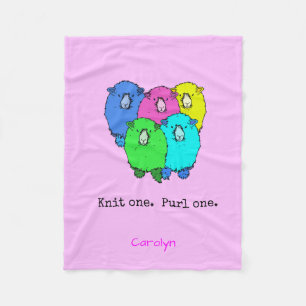 Couverture Polaire Knit one Purl one Flock de moutons Personnalisé