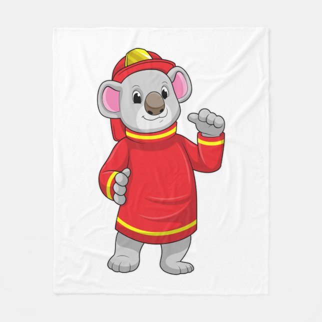 Couverture Polaire Koala as Firefighter with Helmet (Devant)