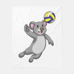 Couverture Polaire Koala comme joueur de volleyball avec volleyball