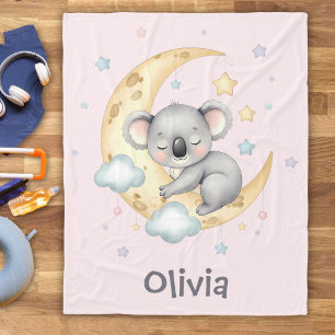 Couverture Polaire Koala Dreamy sur Crescent Moon Girls