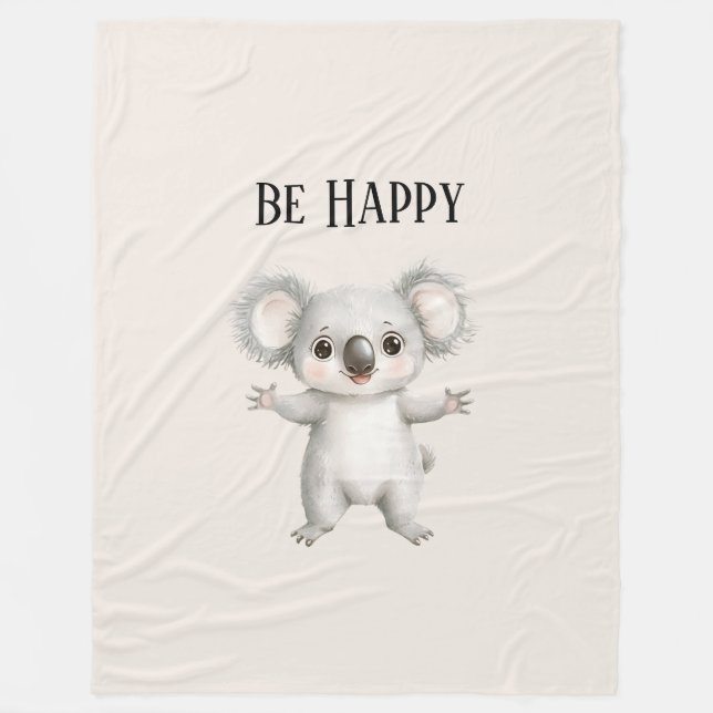 Couverture Polaire Koala Heureux (Devant)