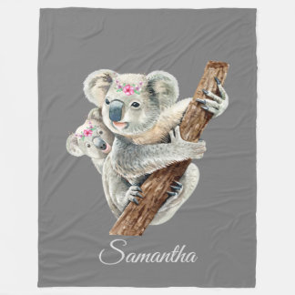 Couverture Polaire Koala Mama & Baby Personnalisé