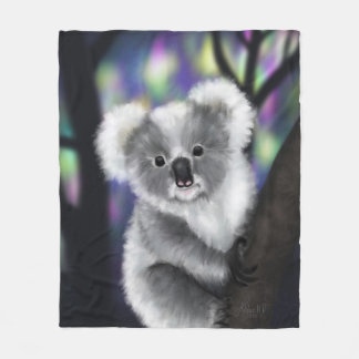 Couverture Polaire Koala rêve dans une forêt enchantée