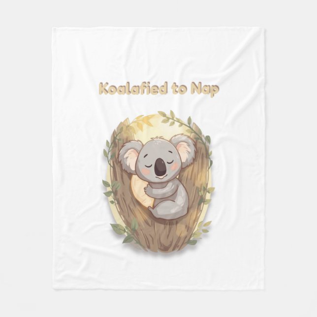 Couverture Polaire *"Koalafied to Nap – Cute Sleepy Koala T-"** (Devant)