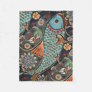 Couverture Polaire Koi Mosaic