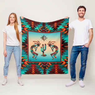 Couverture Polaire Kokopelli Et Cactus