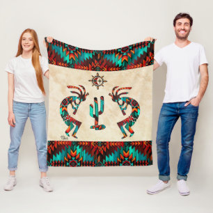 Couverture Polaire Kokopelli Et Cactus