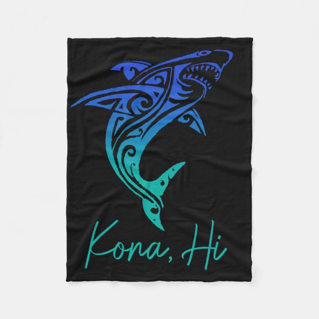 Couverture Polaire Kona Hawaï Requin Plongée Pêche Surf Surfeur Hawaï (Devant)