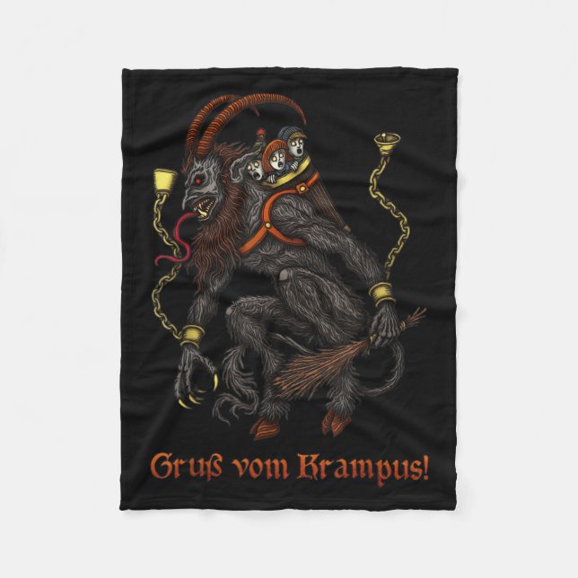 Couverture Polaire Krampus Dark Christmas Merry Krampus Holiday Horro (Devant)