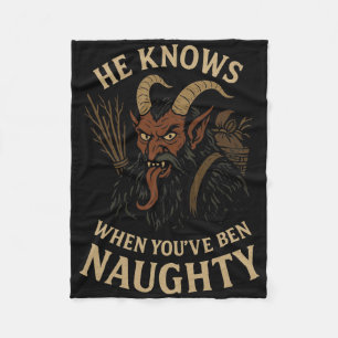 Couverture Polaire Krampus Liste de vilaines horreur de Noël