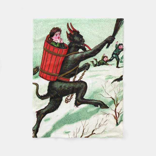 Couverture Polaire Krampus pourchasser les mauvais enfants Neige hive (Devant)