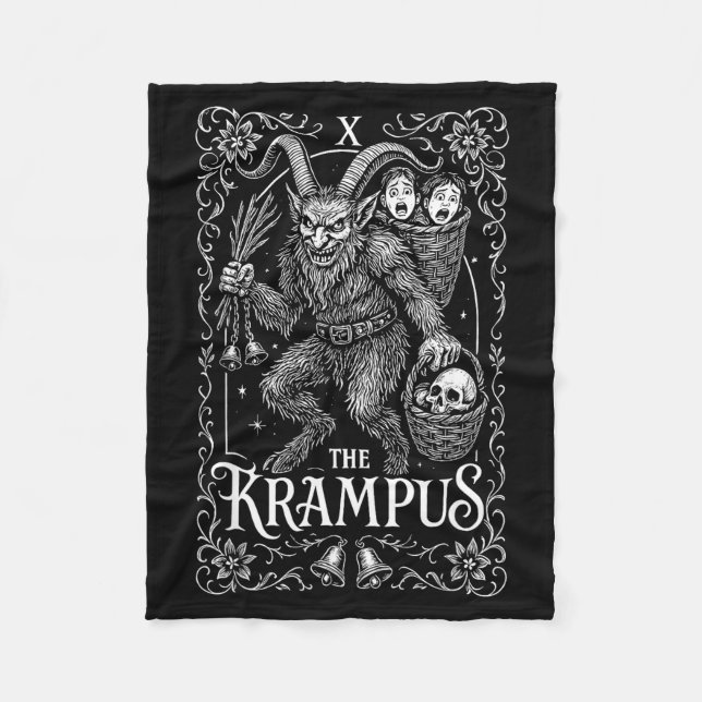 Couverture Polaire Krampus Tarot Card Design Christmas Season Evil Pa (Devant)