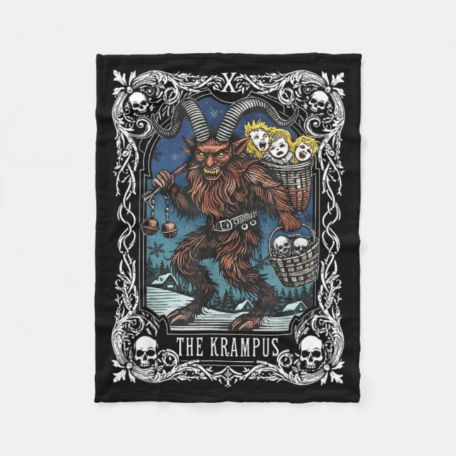 Couverture Polaire Krampus Tarot Card Design Christmas Season Evil Pa (Devant)