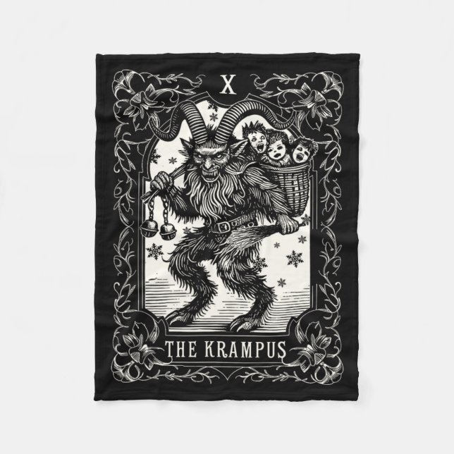 Couverture Polaire Krampus Tarot Card Design Christmas Season Evil Pa (Devant)