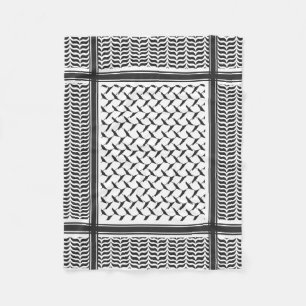 Couverture Polaire Kuffiya en Jordanie noir et blanc