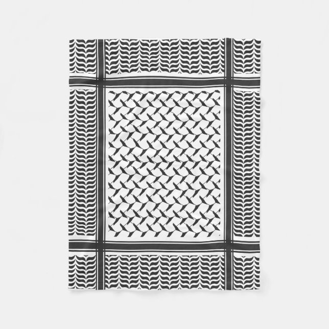 Couverture Polaire Kuffiya en Jordanie noir et blanc (Devant)