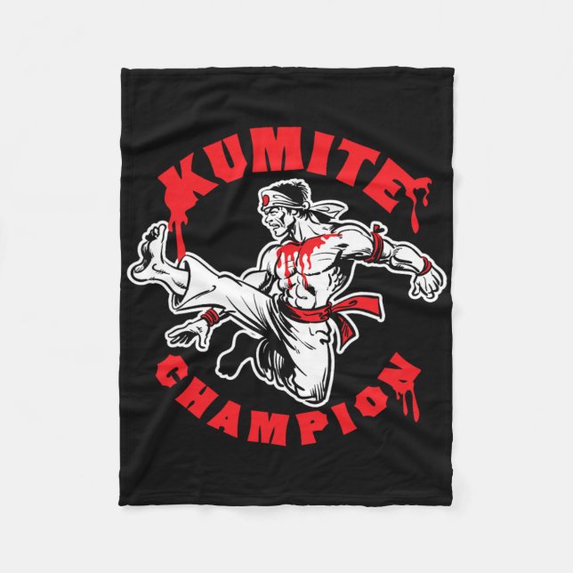 Couverture Polaire Kumite Champion Blood Sports Karate Kung Fu Kick  (Devant)