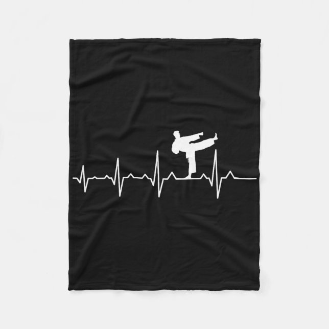 Couverture Polaire Kung Fu Karate Heartbeat Black Belt Martial Arts  (Devant)