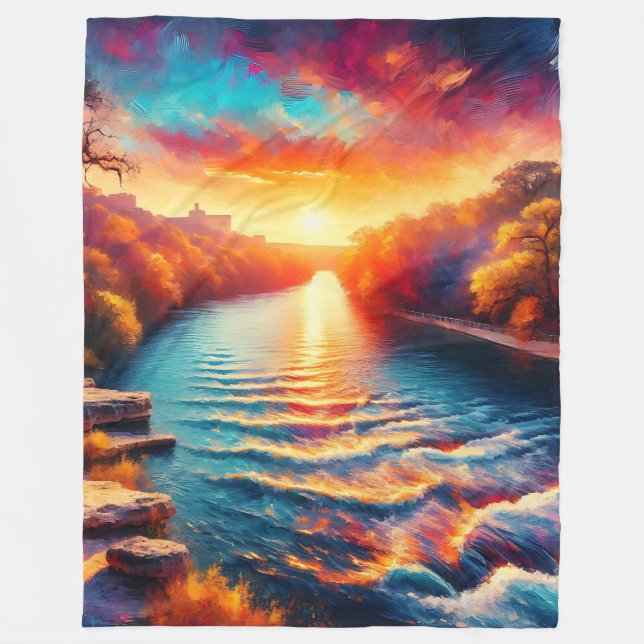 Couverture Polaire "L’avènement tranquille de Dawn : Comal River Sunr (Devant)