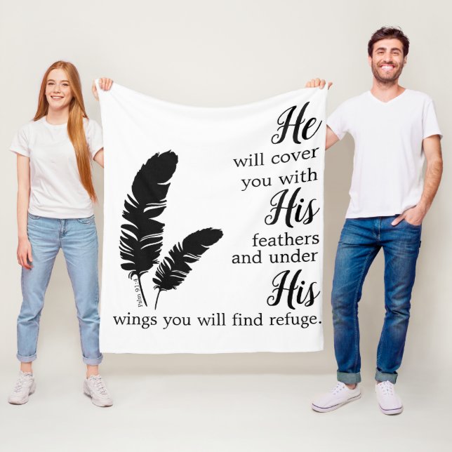 Couverture Polaire La Bible chrétienne Verse Blanche (En situation)