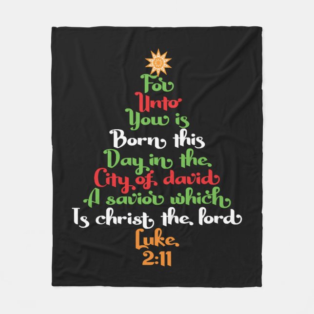 Couverture Polaire La Bible verse a Christmas tree Christmas ventrida (Devant)