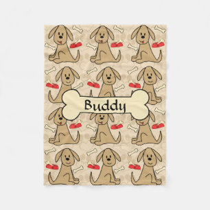 Couverture Polaire La conception Brown de chiot personnalisent