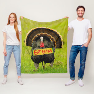 Couverture Polaire La dinde fière de SlipperyJoe mange du jambon roug