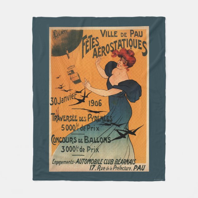 Couverture Polaire La femme Rouge-Dirigée attend l'affiche d'oiseaux (Devant)