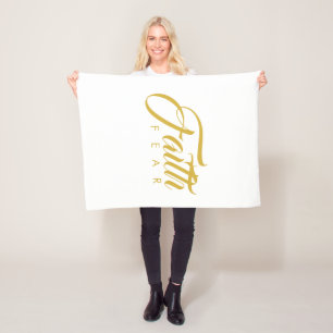 Couverture Polaire La foi sur la peur or et blanc