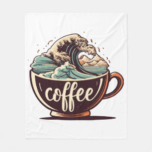 Couverture Polaire La Grande Vague De Café