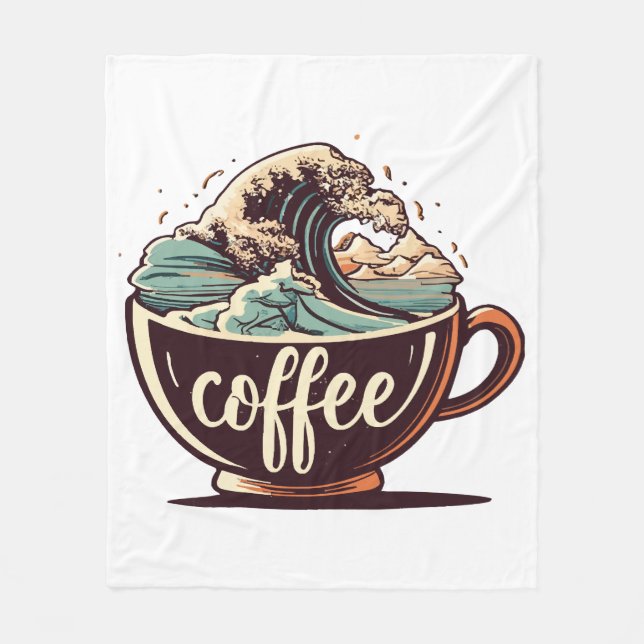 Couverture Polaire La Grande Vague De Café (Devant)