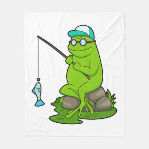 Couverture Polaire La grenouille comme pêcheur avec la canne à pêche