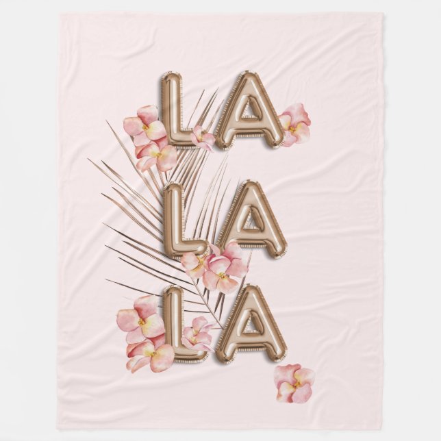 Couverture Polaire LA LA- Fille tendance RoseGold Motivation (Devant)