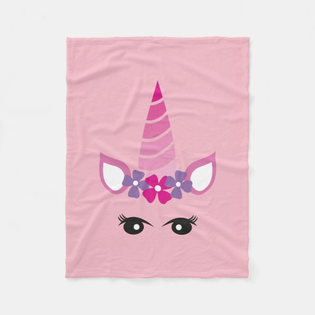 Couverture Polaire La licorne rose (Devant)