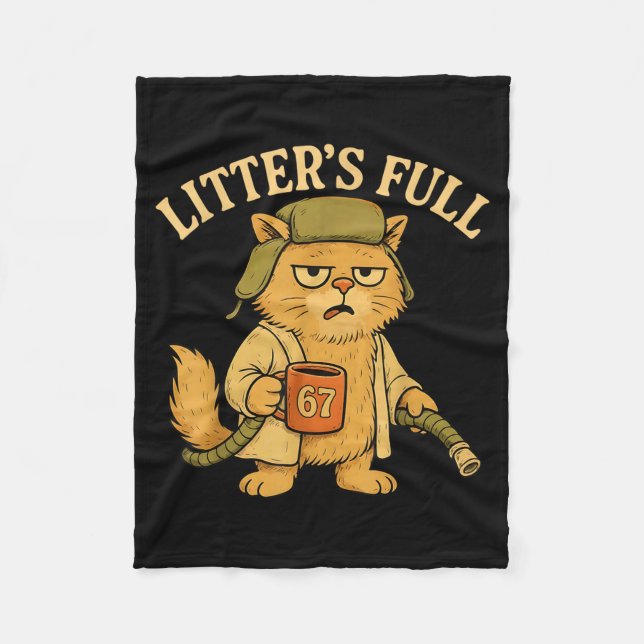 Couverture Polaire La litière est pleine Funny Six Seven 67 Mème Amou (Devant)