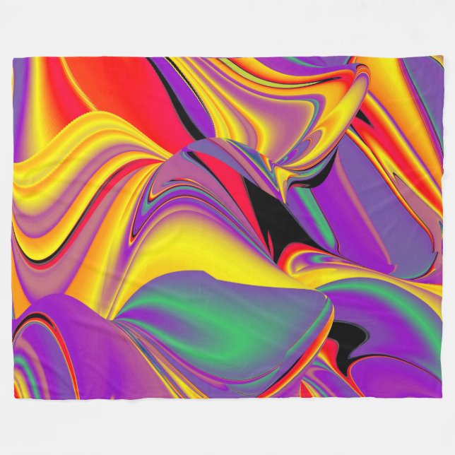 Couverture Polaire La magie des couleurs Abstrait Rainbowart 3D (Devant (Horizontal))