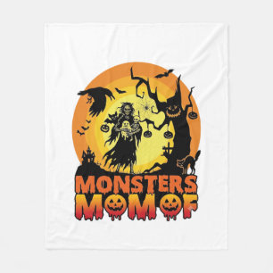 Couverture Polaire La maman des monstres Halloween Monstre Fantôme Sq