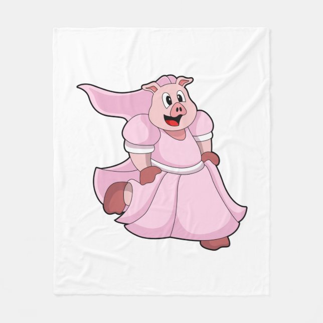 Couverture Polaire La mariée cochon avec une robe de mariée (Devant)