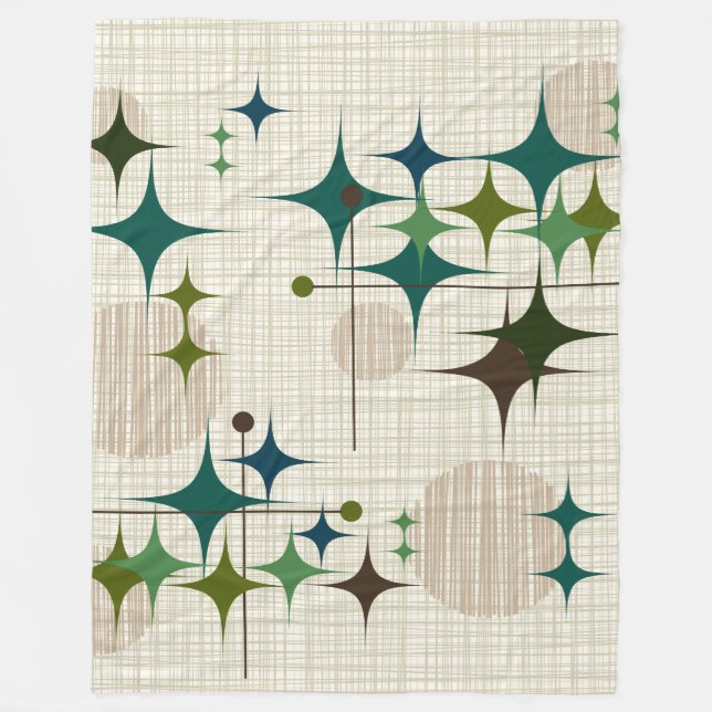 Couverture Polaire La moitié du siècle Starbursts moderne et globes (Devant)