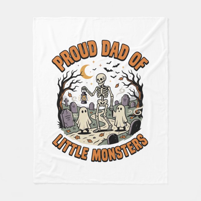 Couverture Polaire La nuit des petits monstres d'Halloween papa (Devant)