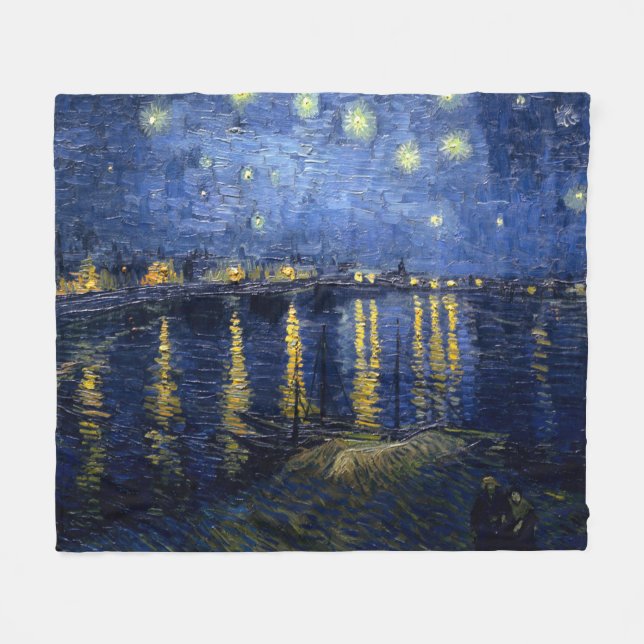 Couverture Polaire La nuit étoilée de Vincent van Gogh sur le Rhône (Devant (Horizontal))