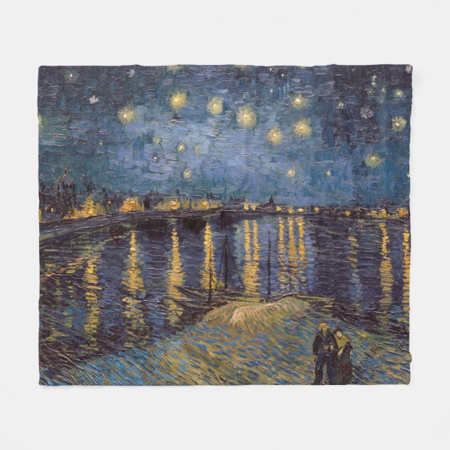 Couverture Polaire La Nuit étoilée sur le Rhône de Vincent Van Gogh (Devant (Horizontal))