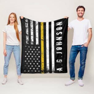 Couverture Polaire La police expédie la ligne mince drapeau d'or de