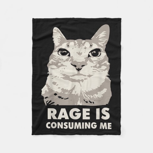 Couverture Polaire La rage me consomme Mème de chat en colère Sarcasm (Devant)