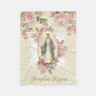 Couverture Polaire La reine du ciel bénit la Vierge Marie aux roses 