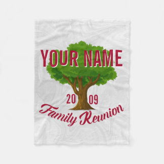 Couverture Polaire La Réunion de famille personnalisée par arbre